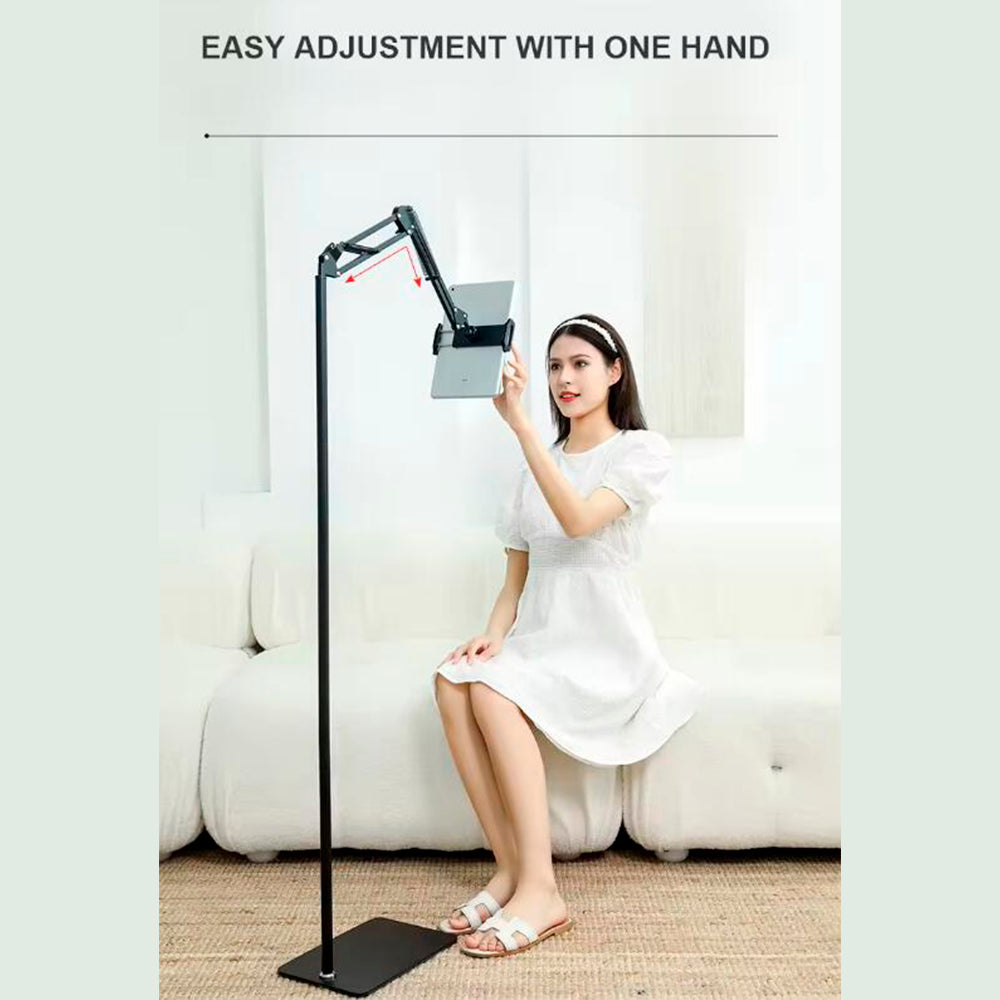 Adjustable Tablet Floor Stand - 360 Rotating Phone Holder 155cm