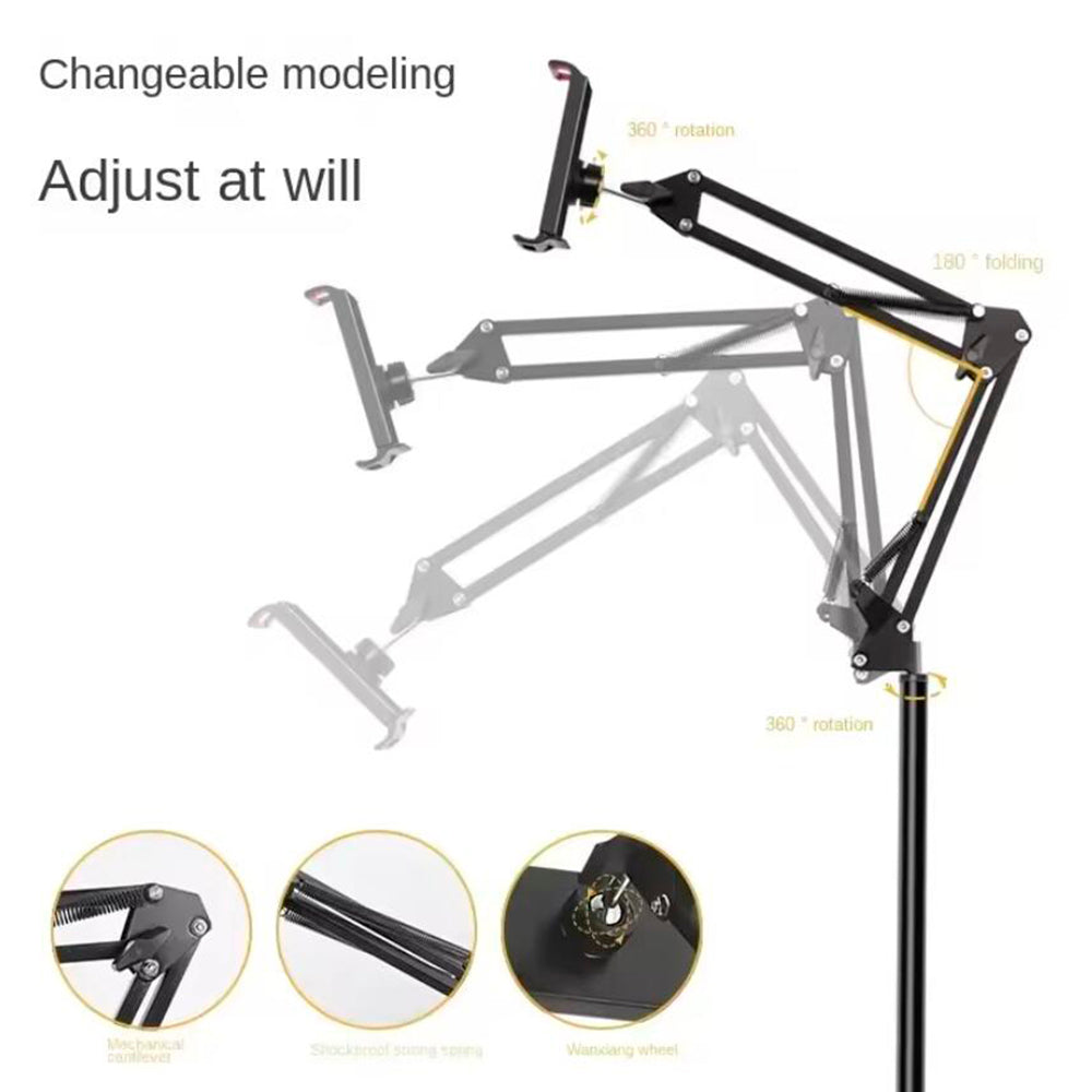 Adjustable Tablet Floor Stand - 360 Rotating Phone Holder 155cm