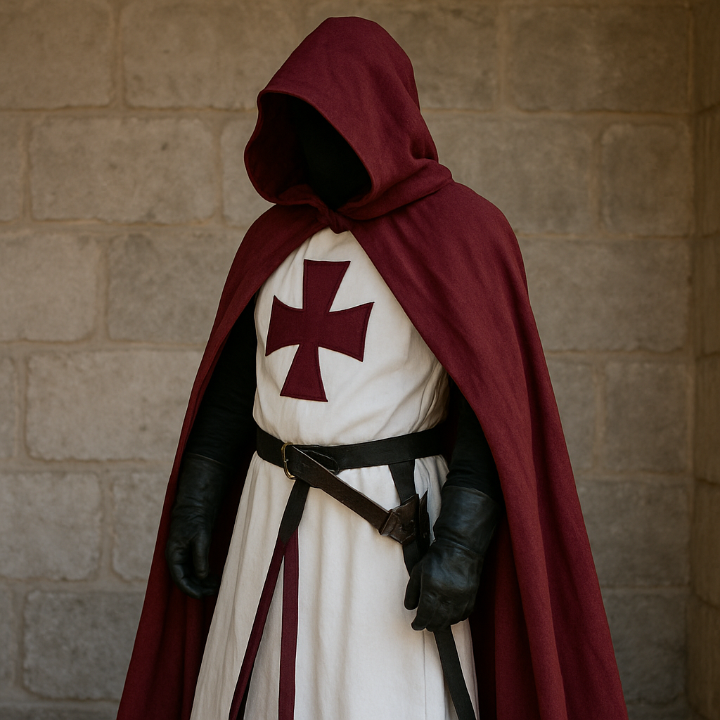 Knights Templar Crusader Costume - Medieval Tunic & Cape Set
