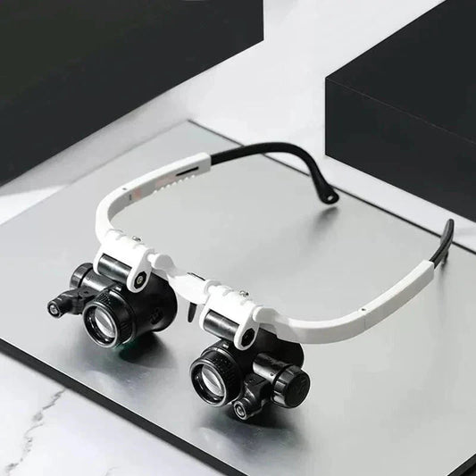 LED Magnifying Glasses Headset - 8x 15x 23x Jeweler Watch Repair