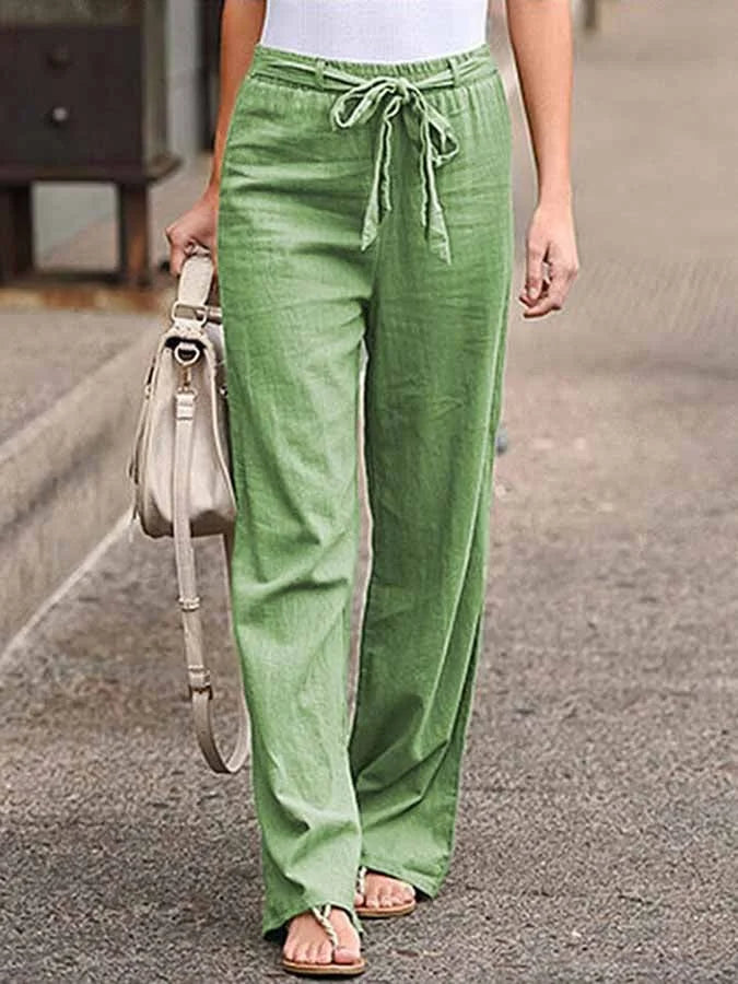 Elena – Women’s Linen Pants, High Waist & Wide Leg