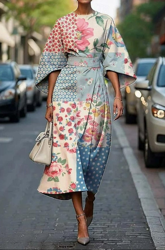 Women’s Embroidered Kimono Sleeve Dress