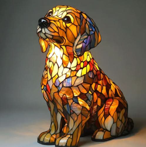 USB Dog Breed LED Night Light - 6 Inch Warm Accent Lamp