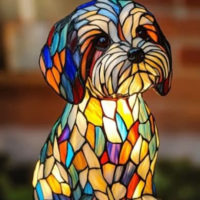 USB Dog Breed LED Night Light - 6 Inch Warm Accent Lamp