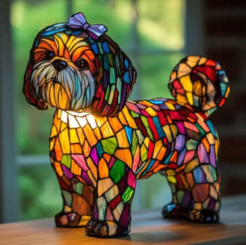 USB Dog Breed LED Night Light - 6 Inch Warm Accent Lamp