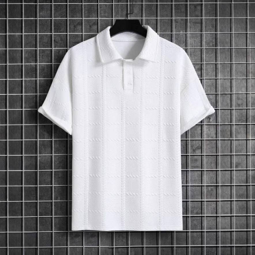 Men’s Textured Knit Polo Shirt – Short Sleeve