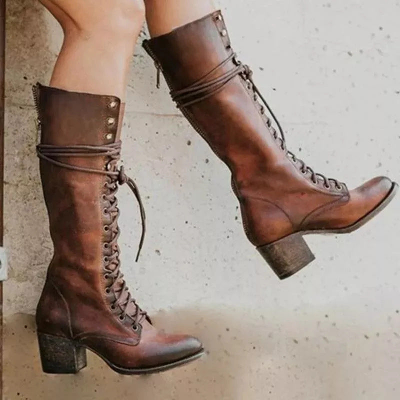 Women’s Orthopedic Lace-Up Knee-High Boots