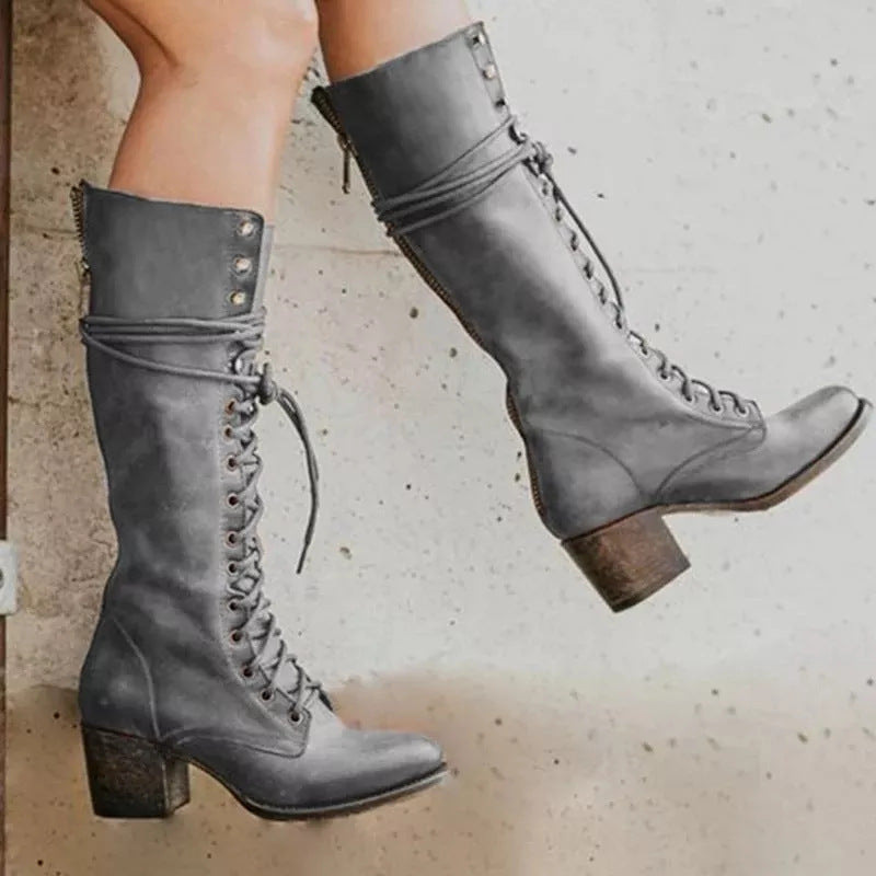 Women’s Orthopedic Lace-Up Knee-High Boots