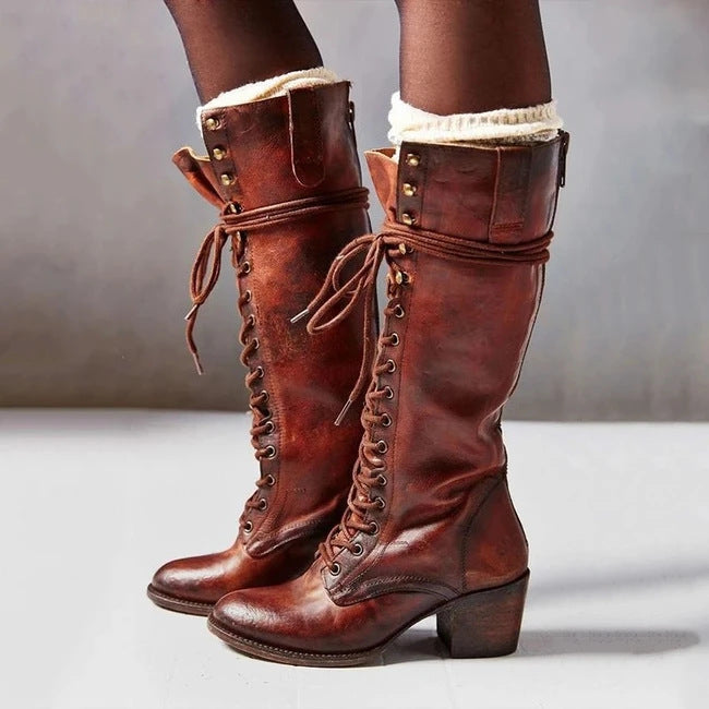 Women’s Orthopedic Lace-Up Knee-High Boots