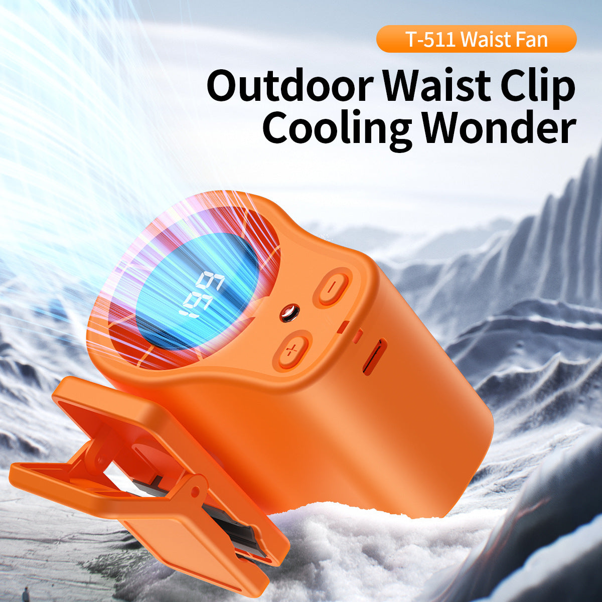 Portable Waist Clip On Fan - Rechargeable Hands Free Cooling