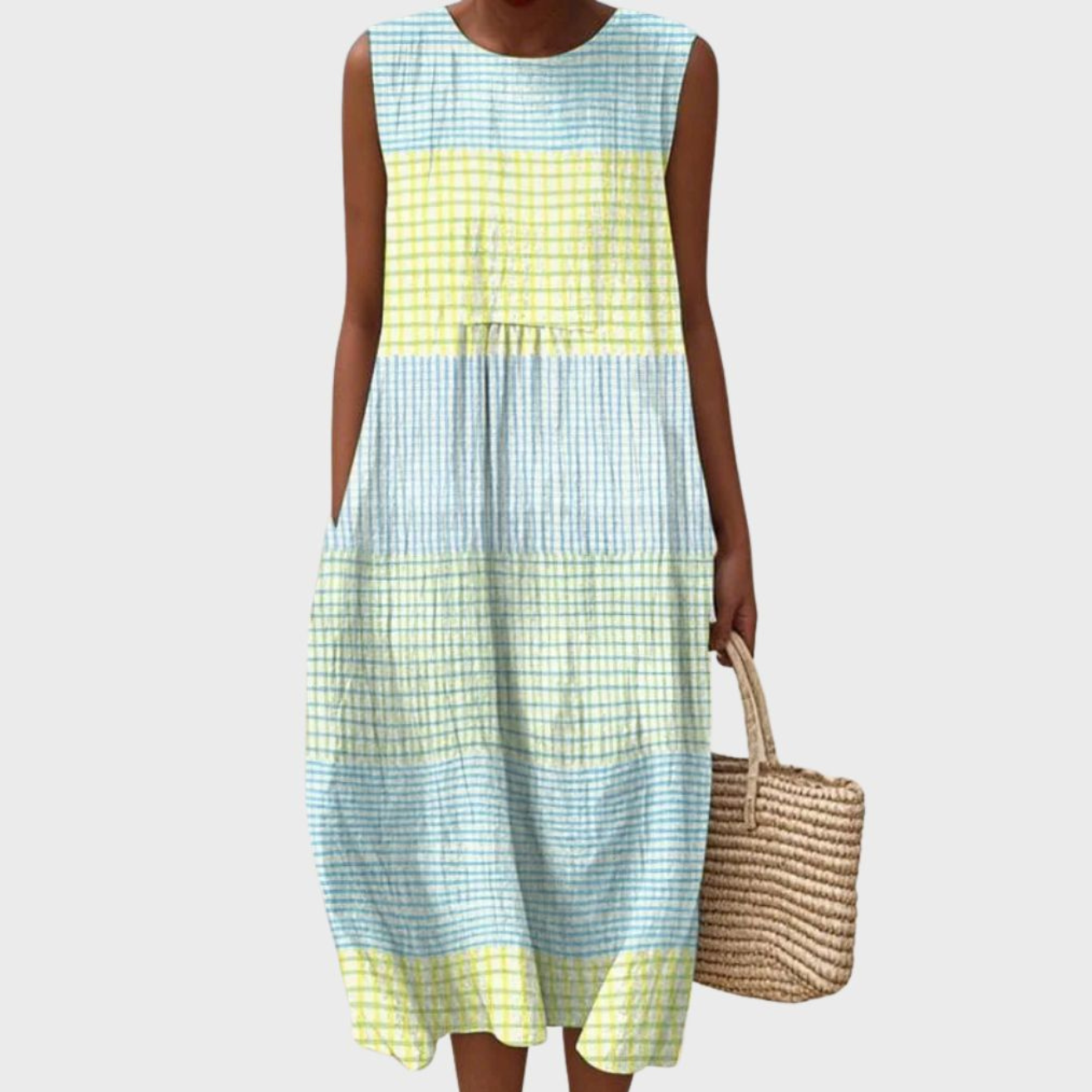 Women’s Linen Plaid Summer Dress