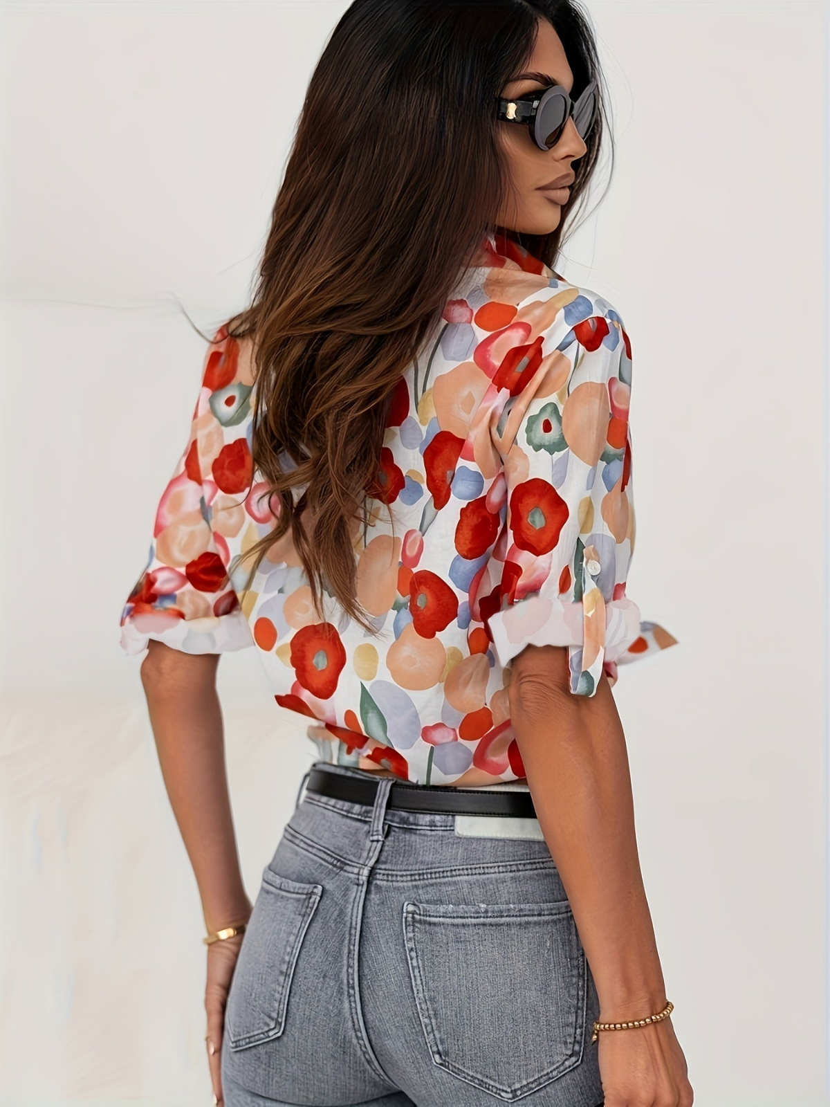 Women’s Floral Linen Button-Down Shirt