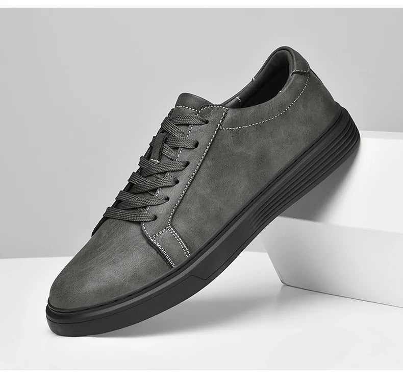 Men's Genuine Leather Minimalist Sneakers