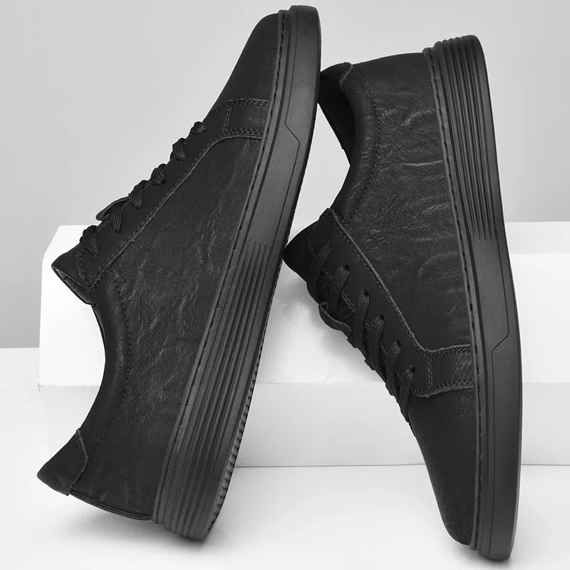 Men's Genuine Leather Minimalist Sneakers