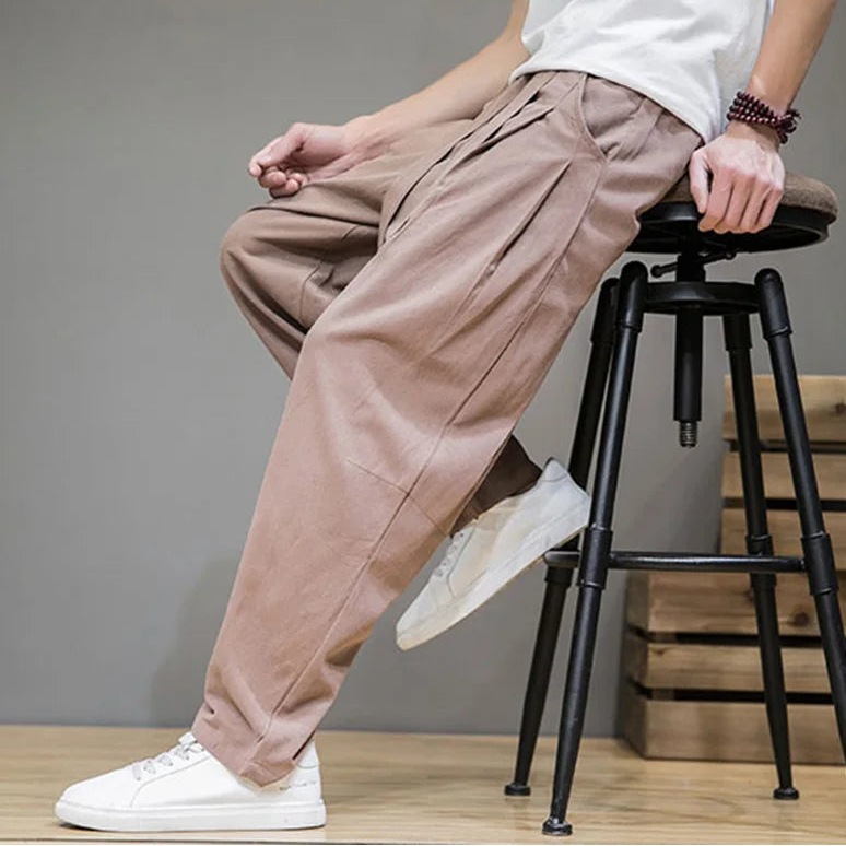 Men’s Linen Pants with Elastic Waist
