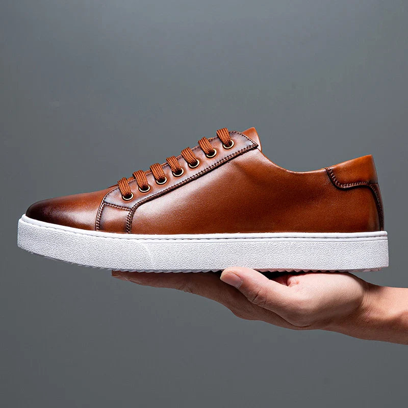 Men’s Genuine Leather Low Top Sneakers