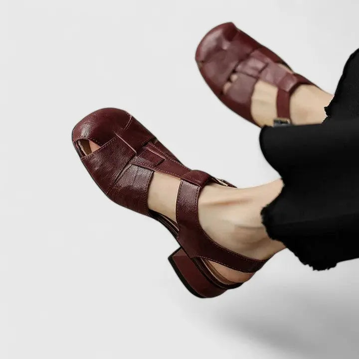 Women’s Leather Block Heel Sandals