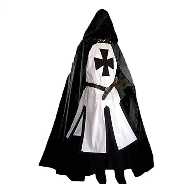 Knights Templar Crusader Costume - Medieval Tunic & Cape Set