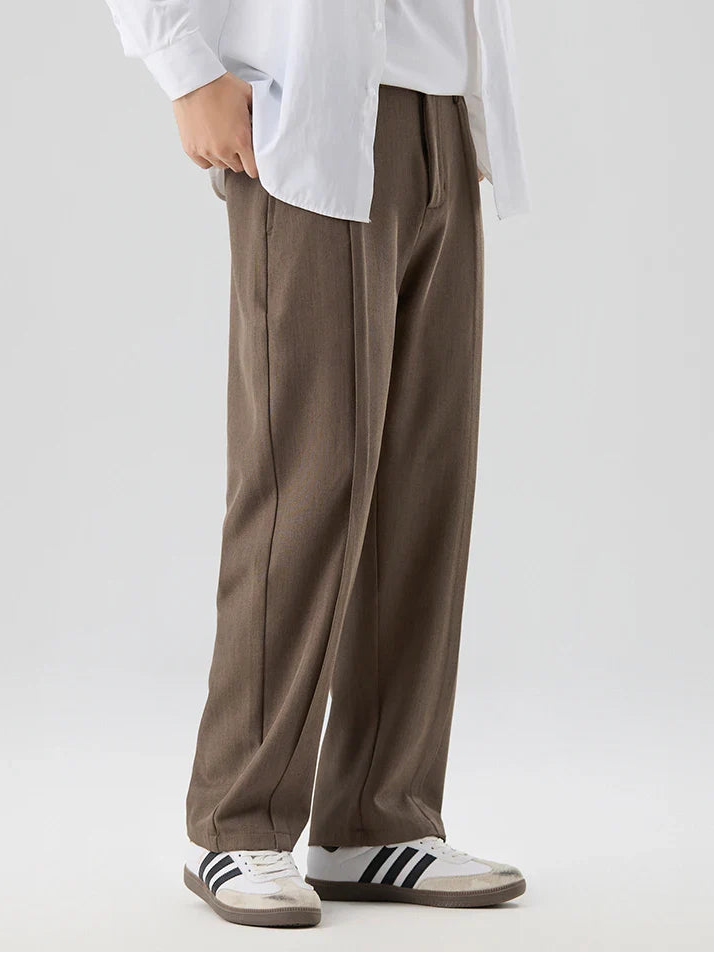 Men’s Pleated Straight Leg Pants