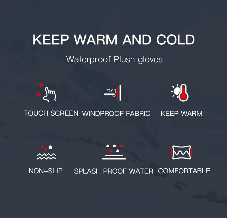 Winter Thermal Touchscreen Gloves - Windproof Cycling Riding Mitts