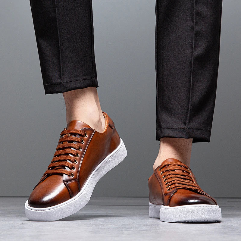 Men’s Genuine Leather Low Top Sneakers