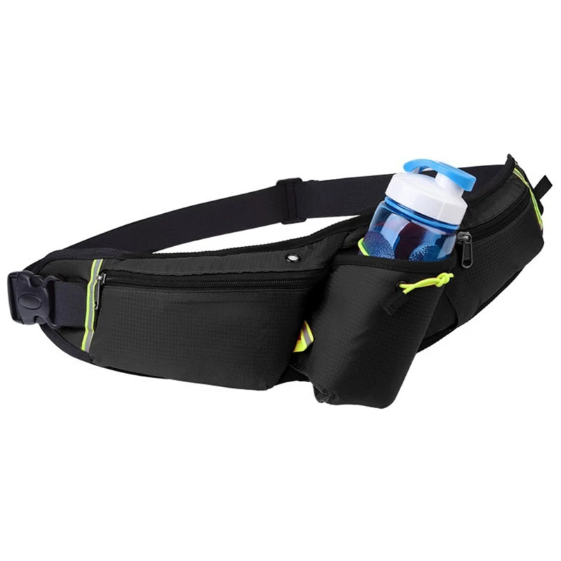 Waterproof Running Belt with Bottle Holder - No Bounce Waist Pack