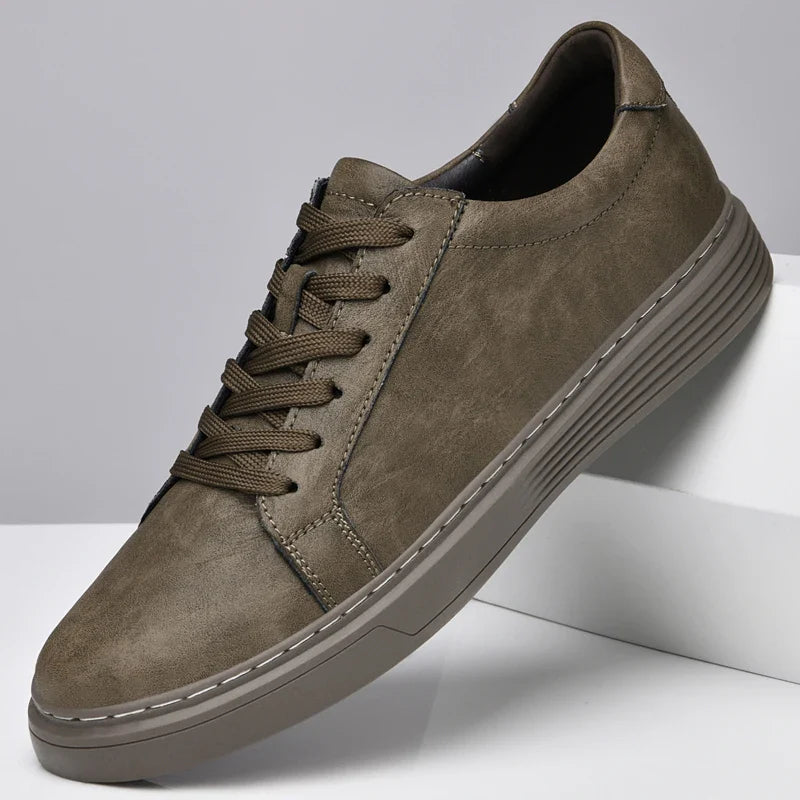 Men's Genuine Leather Minimalist Sneakers