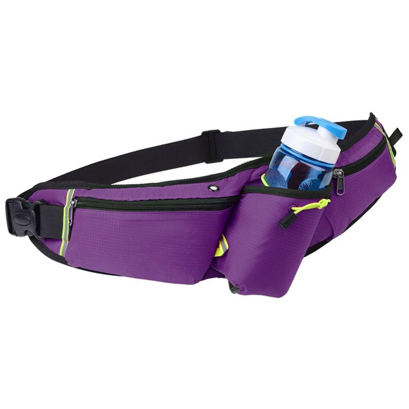 Waterproof Running Belt with Bottle Holder - No Bounce Waist Pack