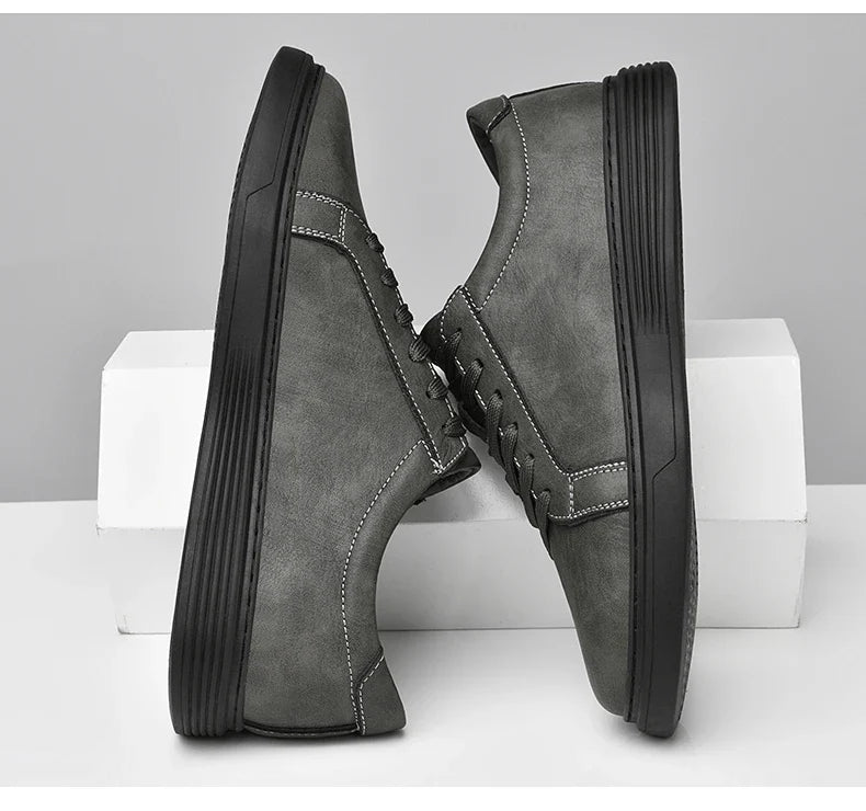 Men's Genuine Leather Minimalist Sneakers