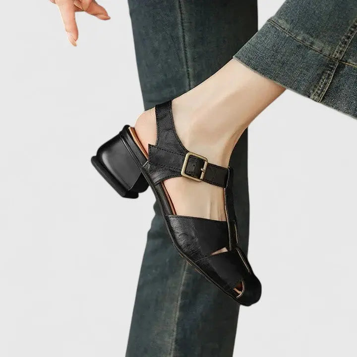 Women’s Leather Block Heel Sandals