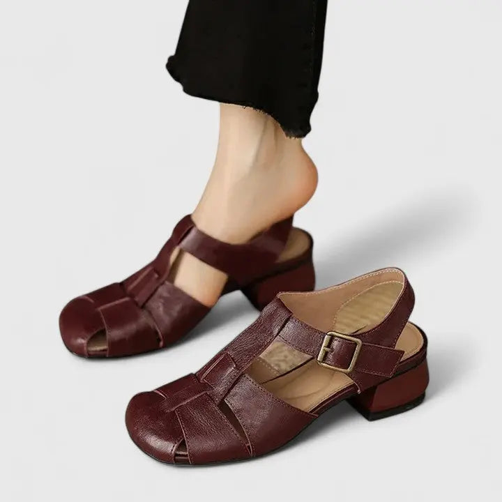 Women’s Leather Block Heel Sandals