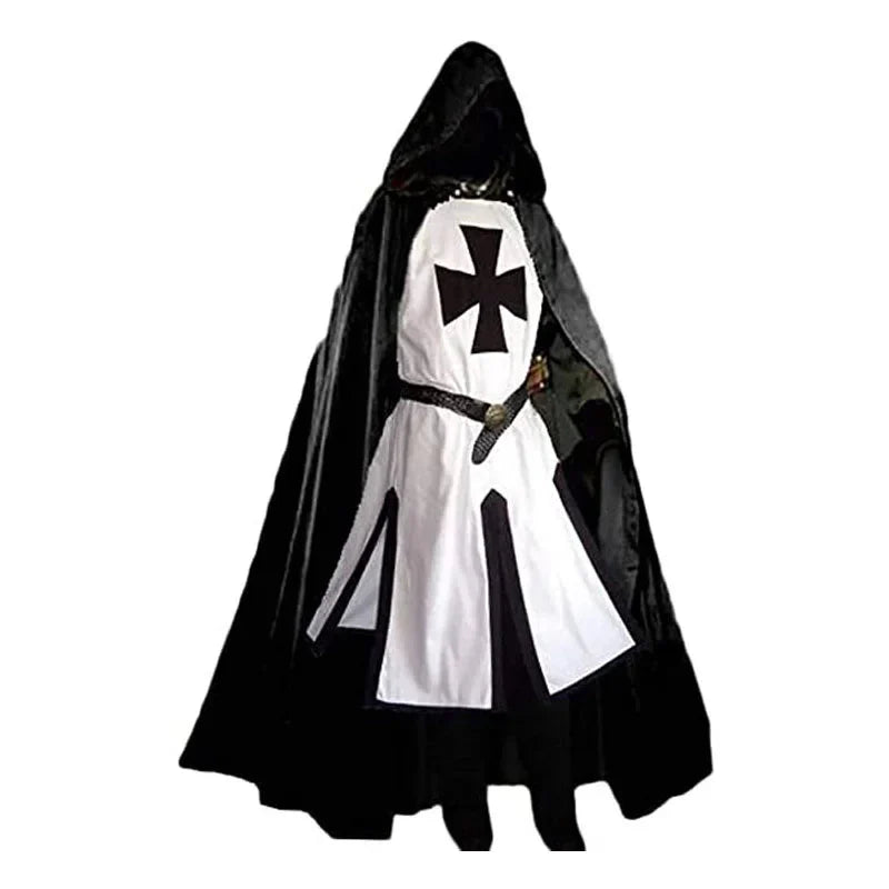 Knights Templar Crusader Costume - Medieval Tunic & Cape Set