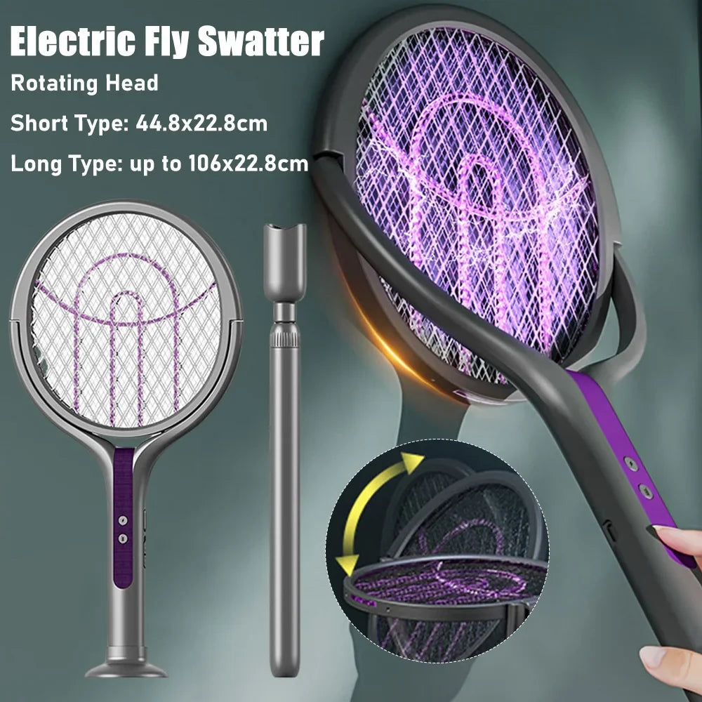Rechargeable Electric Fly Swatter with Extendable Handle