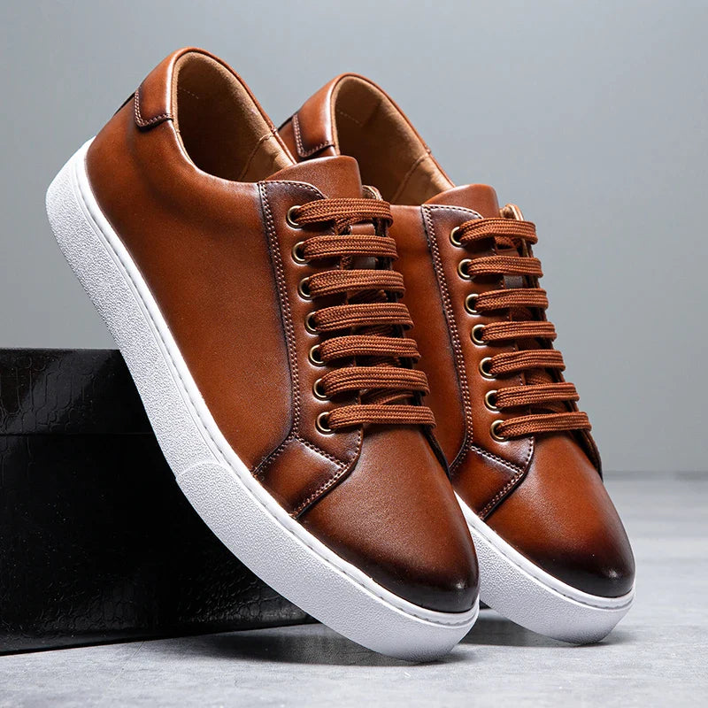 Men’s Genuine Leather Low Top Sneakers