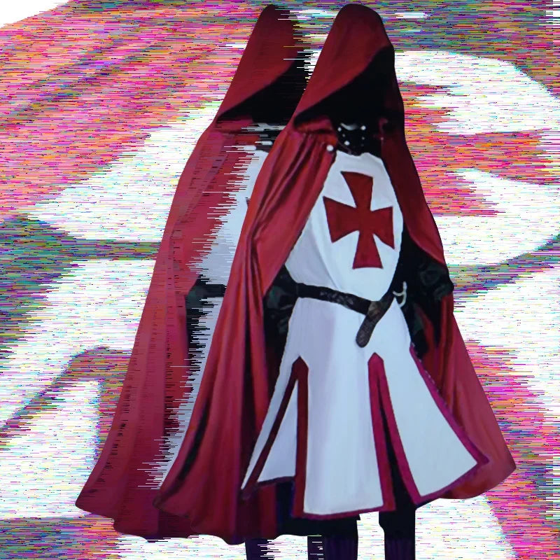 Knights Templar Crusader Costume - Medieval Tunic & Cape Set
