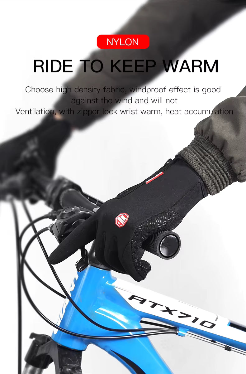 Winter Thermal Touchscreen Gloves - Windproof Cycling Riding Mitts