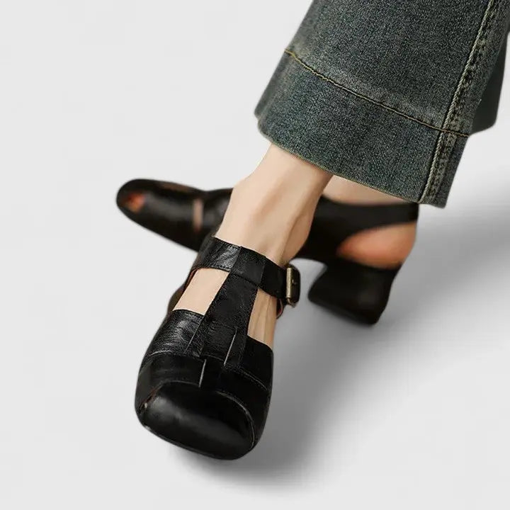 Women’s Leather Block Heel Sandals