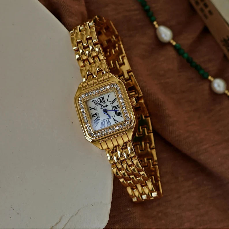 Valencia Women’s Rhinestone Wrist Watch – Vintage Chain Elegant Watch