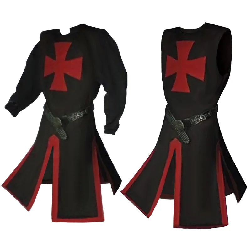 Knights Templar Crusader Costume - Medieval Tunic & Cape Set