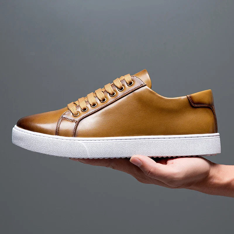 Men’s Genuine Leather Low Top Sneakers