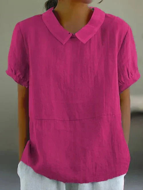 Women’s Linen Top with Peter Pan Collar
