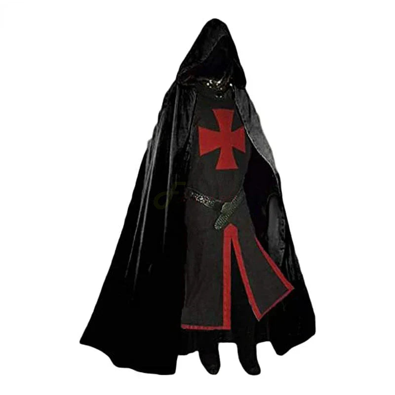 Knights Templar Crusader Costume - Medieval Tunic & Cape Set