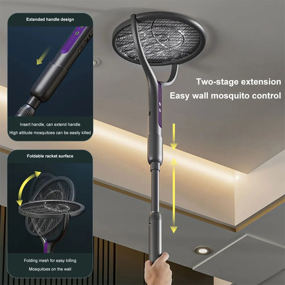 Rechargeable Electric Fly Swatter with Extendable Handle