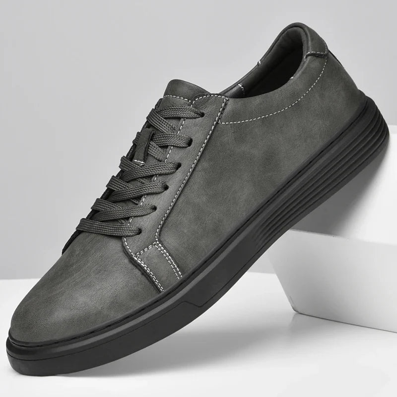Men's Genuine Leather Minimalist Sneakers