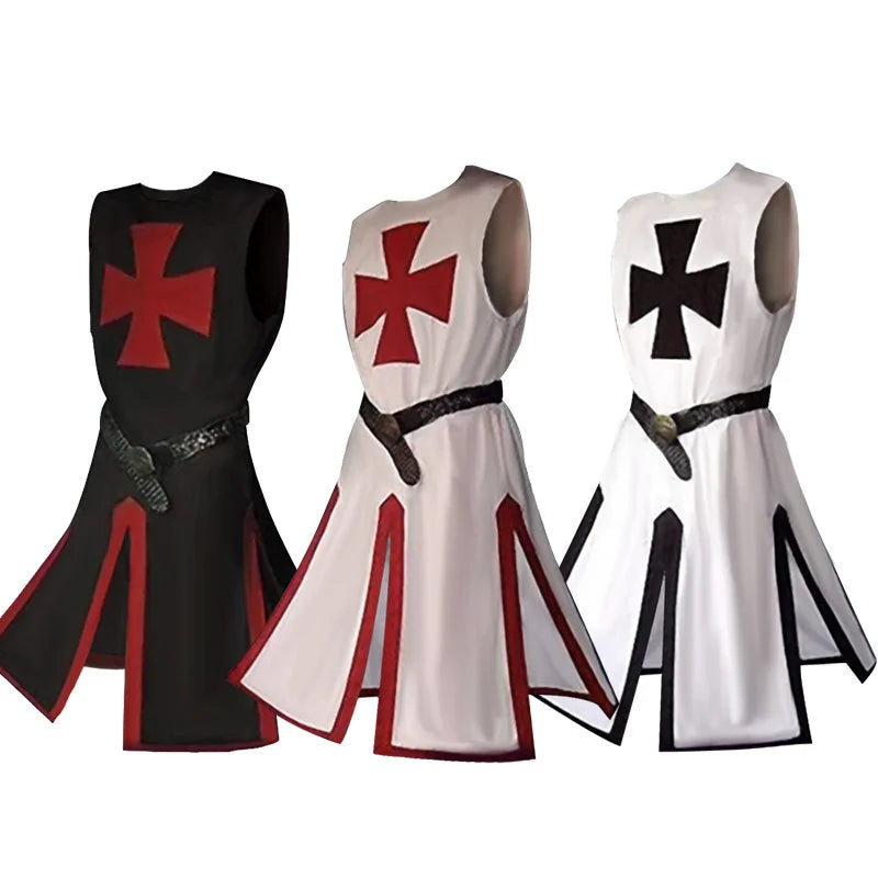 Knights Templar Crusader Costume - Medieval Tunic & Cape Set