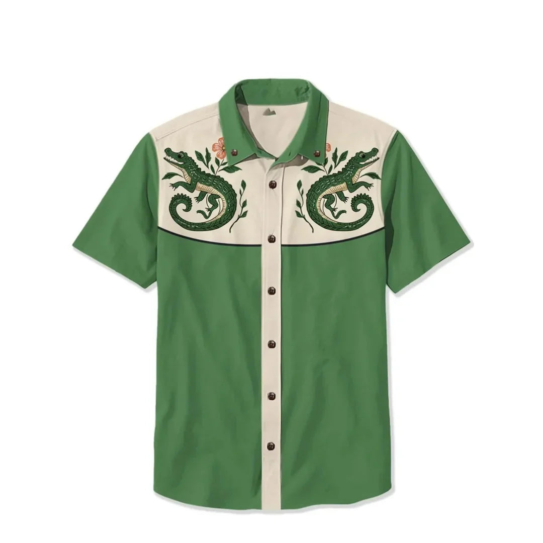 Men’s Embroidered Western Shirt – Relaxed Fit