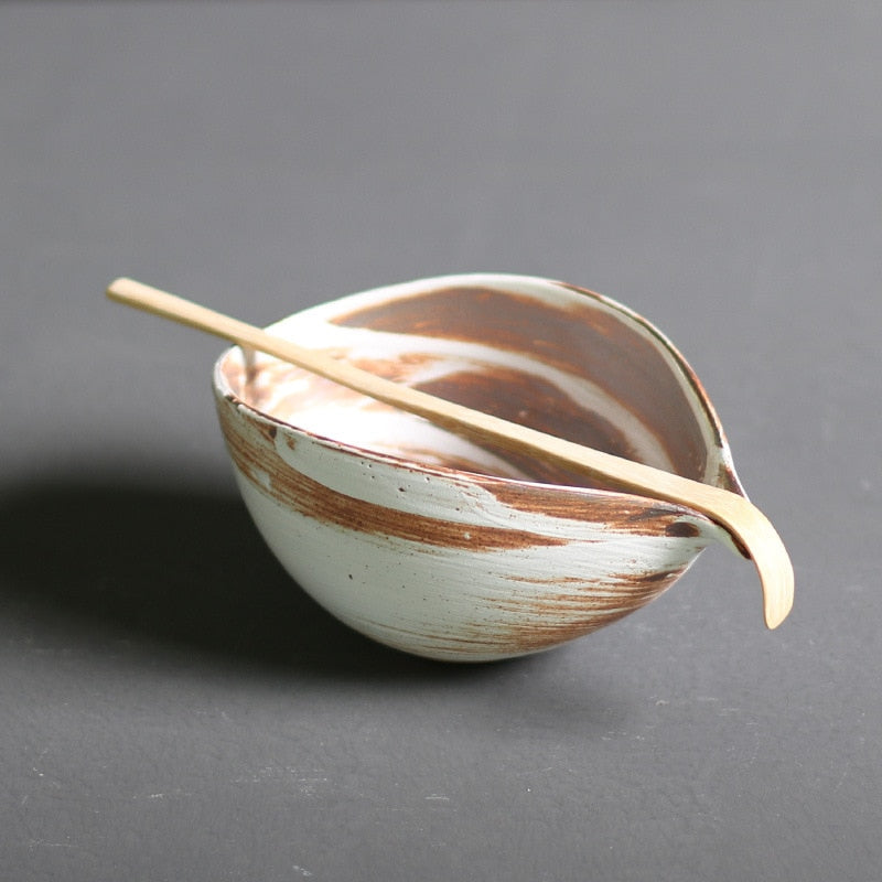 Ceremonial Matcha Tea Gift Set - 4-Piece Bamboo Whisk Ceramic Bowl