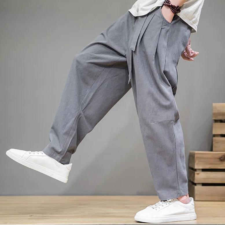 Men’s Linen Pants with Elastic Waist