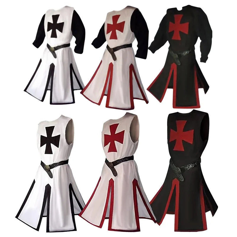 Knights Templar Crusader Costume - Medieval Tunic & Cape Set