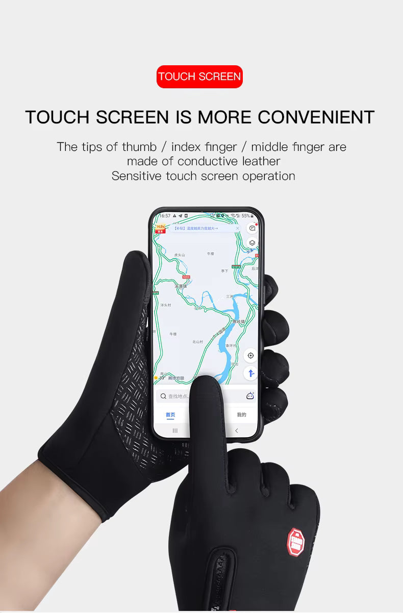 Winter Thermal Touchscreen Gloves - Windproof Cycling Riding Mitts